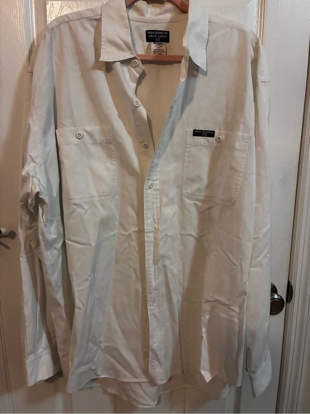 Polo Jeans Ralph Lauren Classic White Long-Sleeve heavy Dress Shirt